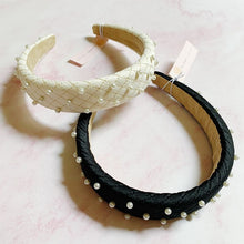 Load image into Gallery viewer, Quilted Elegance Pearl Headband
