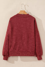 Load image into Gallery viewer, Red Dahlia Drop Shoulder Crew Neck Pullover Sweatshirt
