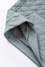 Load image into Gallery viewer, Light Grey Drop Shoulder Quilted Patchwork Kangaroo Pocket Hoodie
