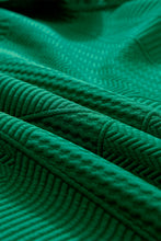 Load image into Gallery viewer, Dark Green Textured Ruffle Split Top and Drawstring Shorts
